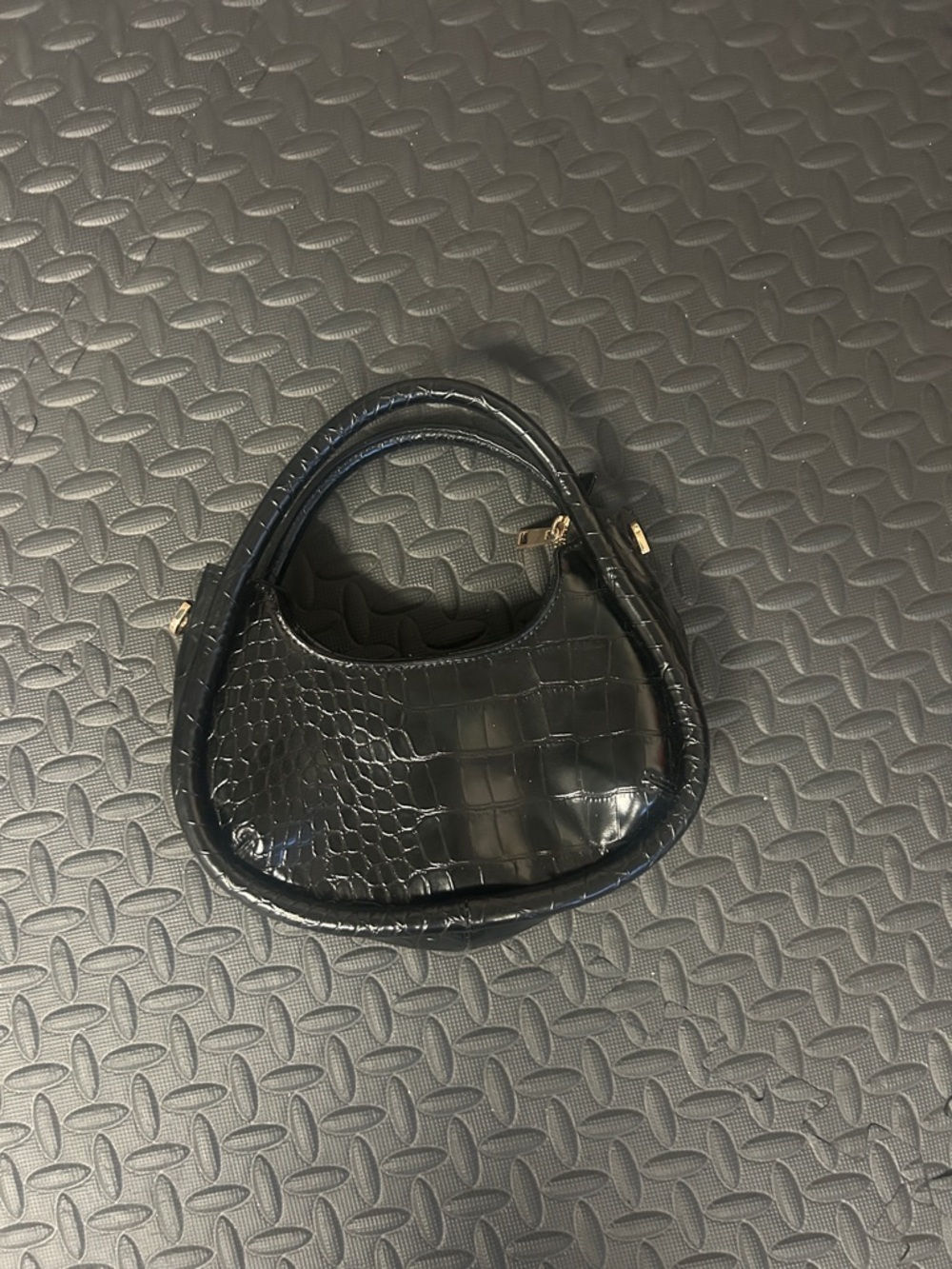 a new day Black Croc-Embossed Mini Top-Handle Bag